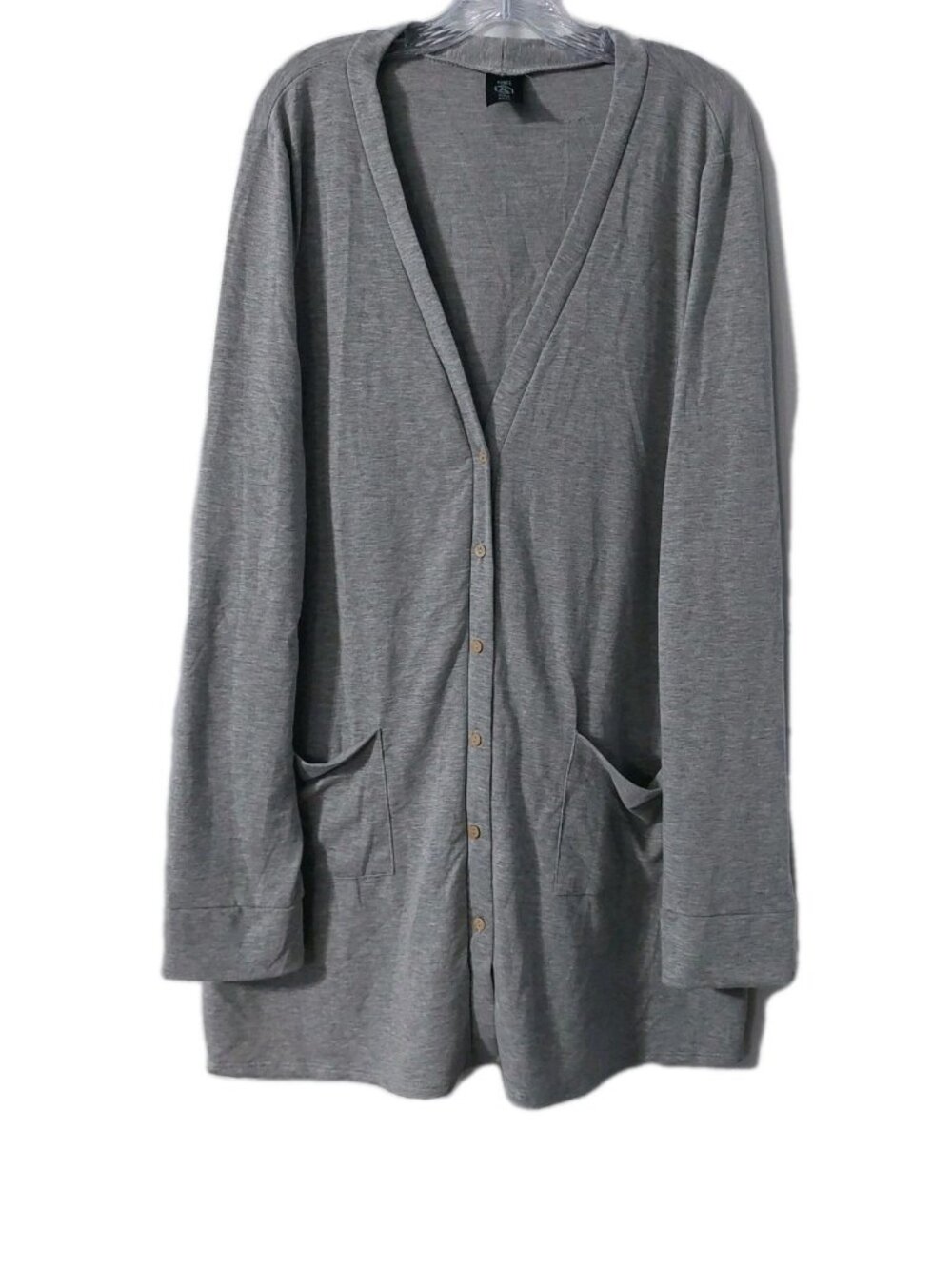 Agnes & Dora Women's Size 3XL Gray Cardigan Sweater Button Down Pockets